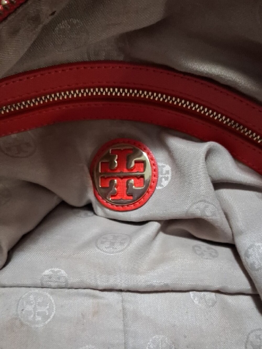 Tory Burch Red Perforated Leather Satchel with Removable Strap - Picture 5 of 15